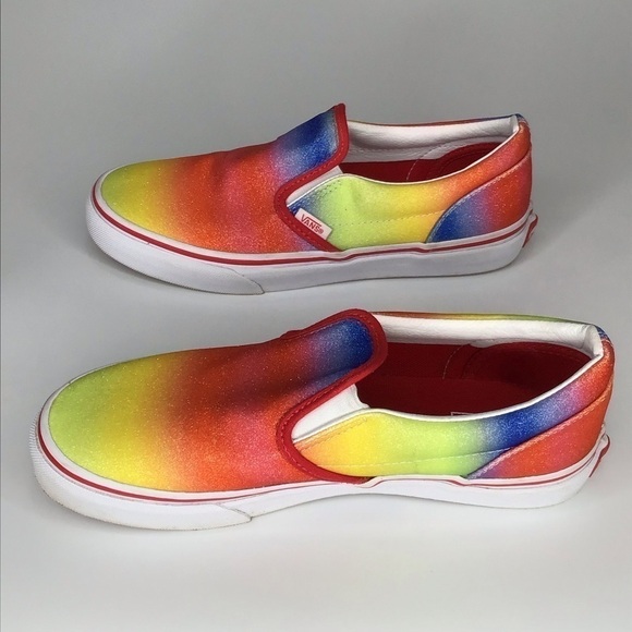 Vans Slip On Rainbow Glitter Sneakers Size 5.5 - Picture 5 of 10